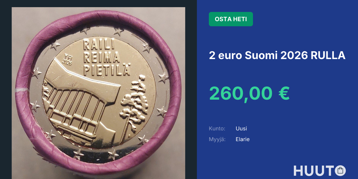2 Euro Suomi 2026 RULLA Huuto