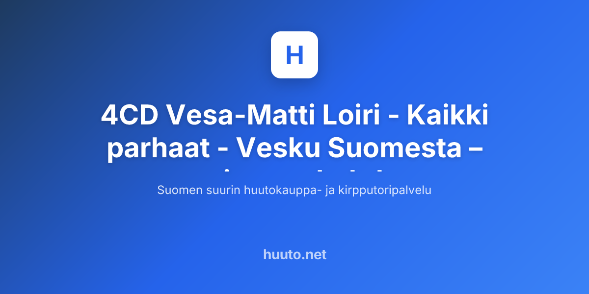 4cd-vesa-matti-loiri-kaikki-parhaat-vesku-suomesta-huuto