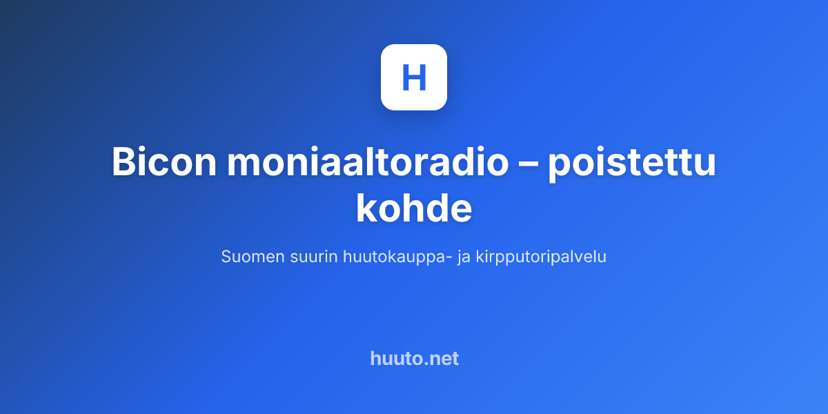 Bicon moniaaltoradio | Huuto.net