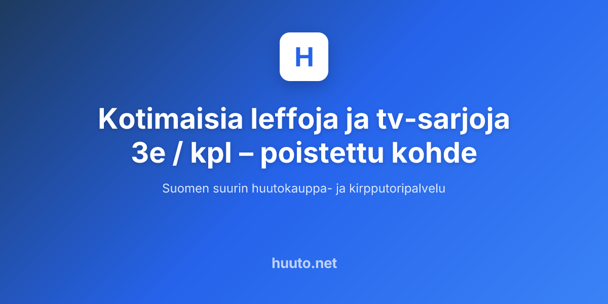 Kotimaisia Leffoja Ja Tv sarjoja 3e Kpl Huuto