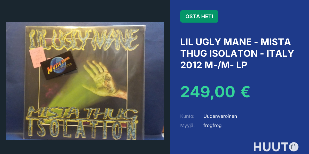 LIL UGLY MANE - MISTA THUG ISOLATON - ITALY 2012 M-/M- LP - Huuto.net ...
