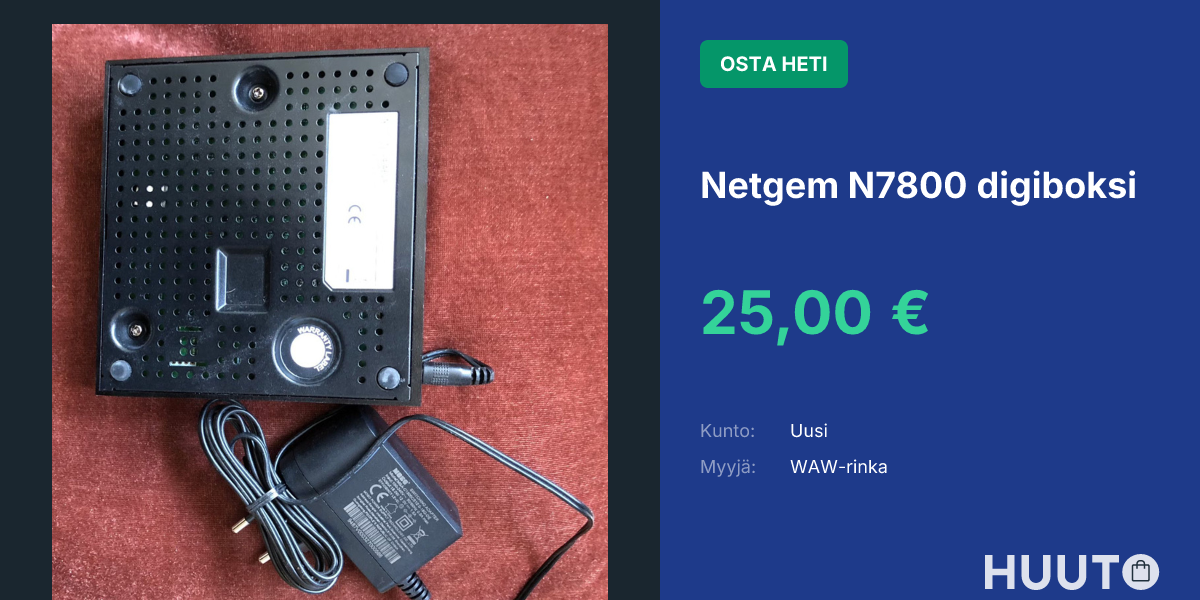 Digiboksi Netgem N7800 digiboksi | Huuto.net