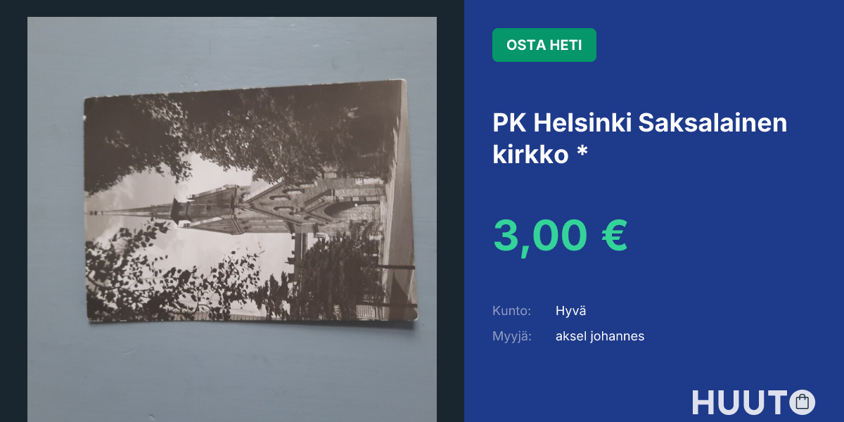 PK Helsinki Saksalainen kirkko * | Huuto.net