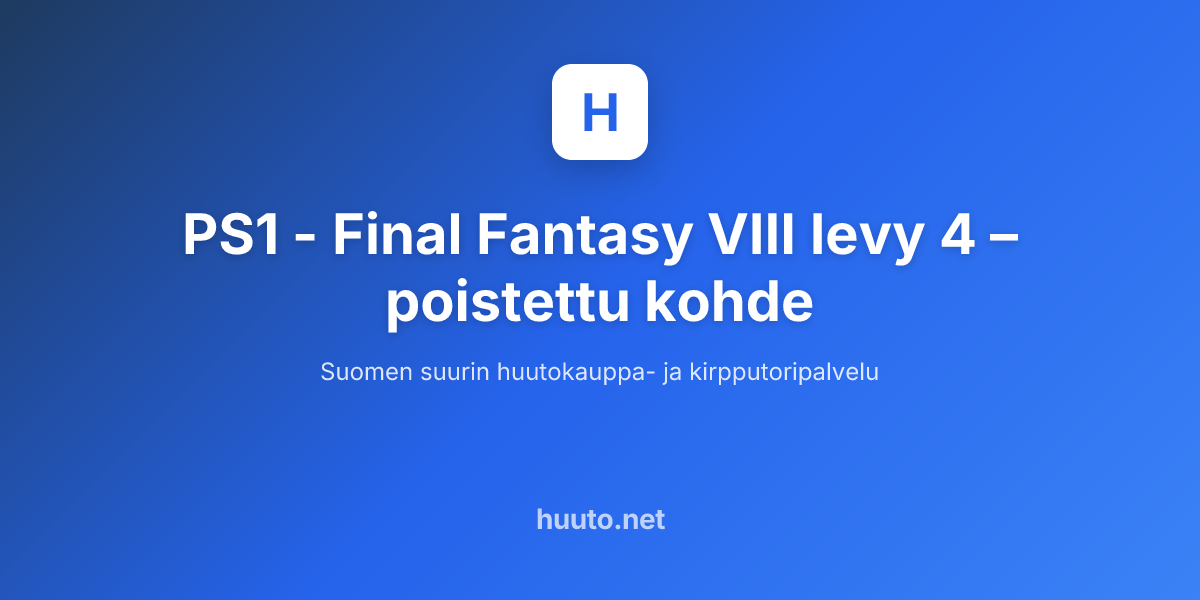 PS1 - Final Fantasy VIII levy 4 - Huuto.net | Huuto.net
