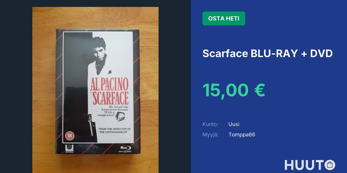 Scarface BLU-RAY + DVD | Huuto.net