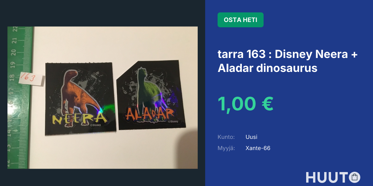 tarra 163 : Disney Neera + Aladar dinosaurus | Huuto.net